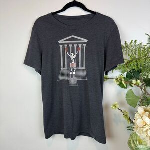 Rocky Philadelphia Boxing Graphic Tee Dark Charcoal Gray Short Sleeve Crewneck T